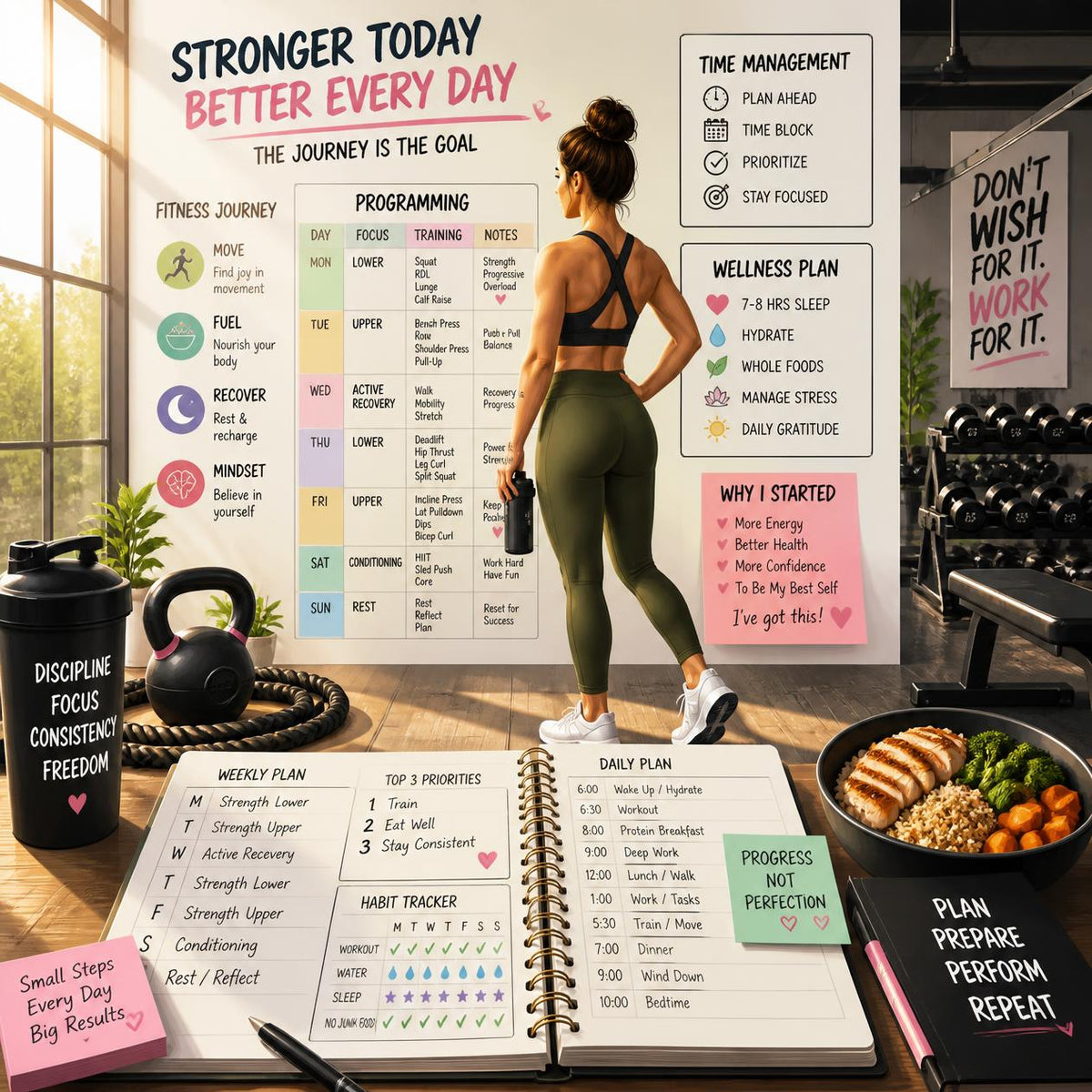 Busy Person Fitness Planner: Quick Workouts, Simple Weekly Plans, and Sustainable Fitness for Professionals with No Time